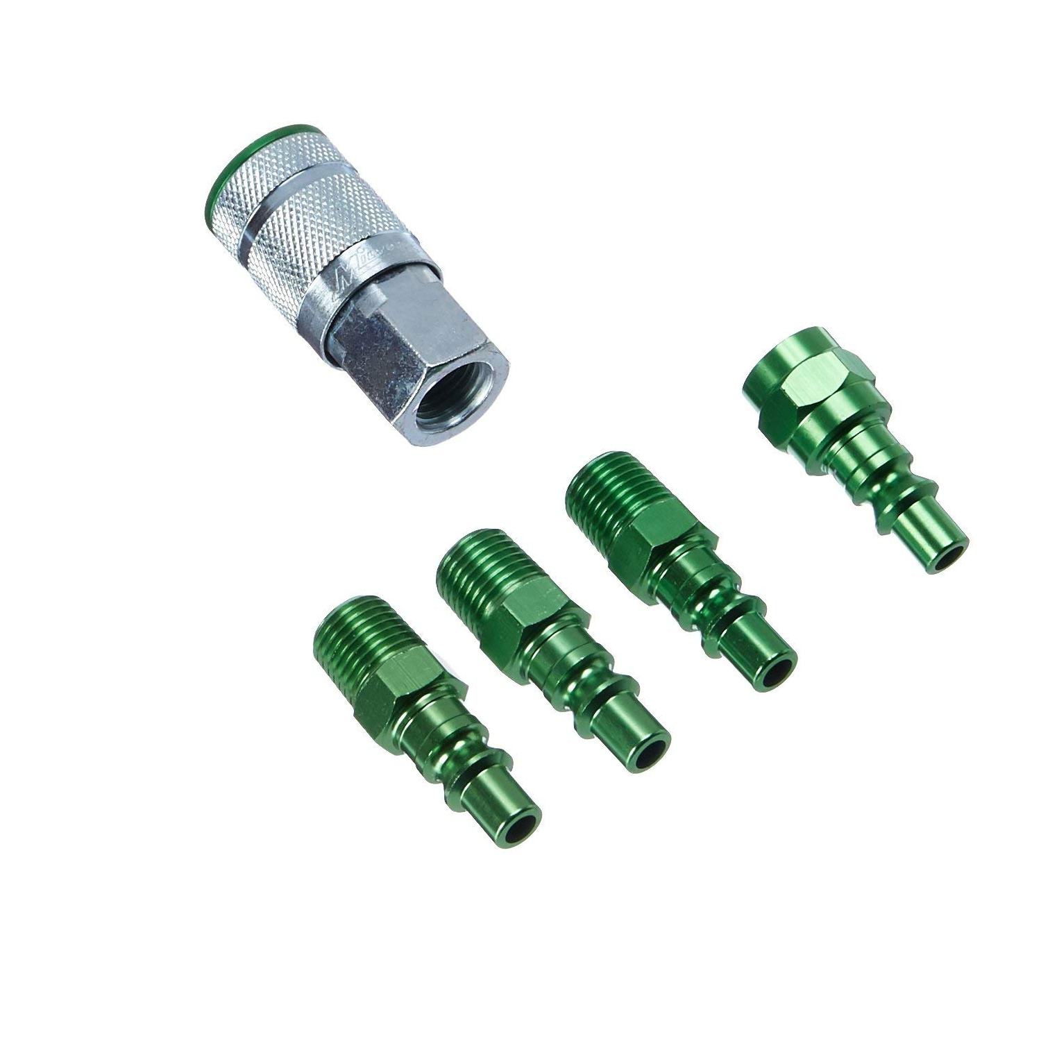 Milton S-305AKIT 5 Piece A-Style 1/4 NPT Green ColorFit Coupler & Plug Kit
